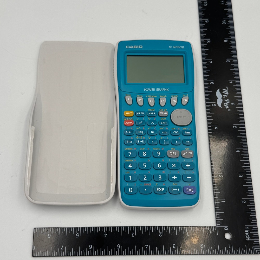 Casio fx-7400GII Power‎ Graphic Calculator Teal Blue White Graphing Calculator